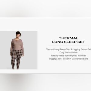 Victoria Secret PINK Thermal Long Sleeve Shirt and Legging Pajama Set Size Small